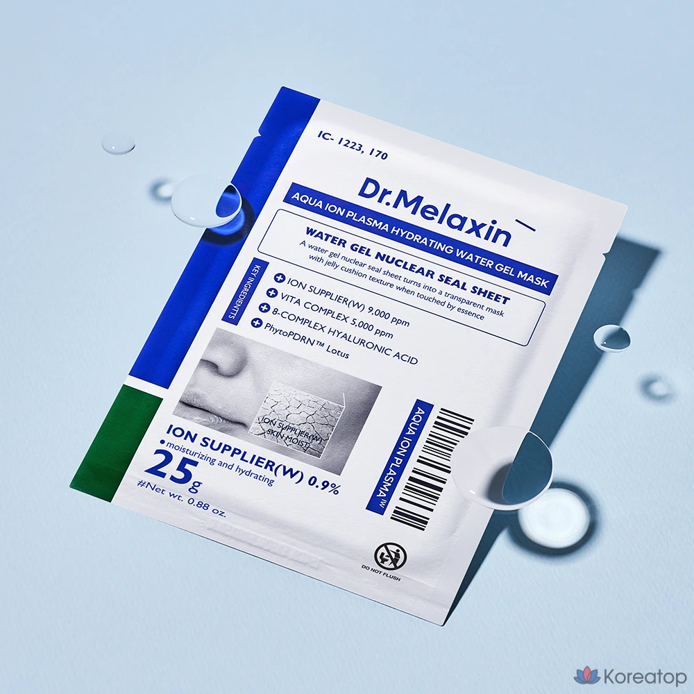 Увлажняющая гелевая маска Dr.Melaxin Aqua Ion Plasma, 25 г, 5 шт., фото 5