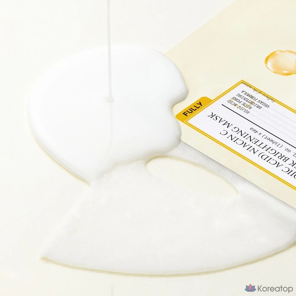 Тканевая маска для лица FULLY Kojic Acid Niacin C Quick Brightening Mask, 4 шт.