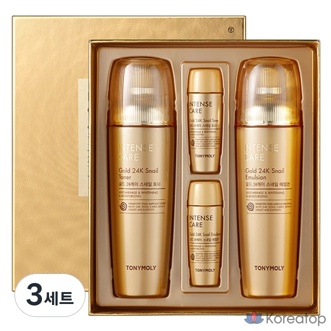 Набор для ухода Tony Moly Intense Care Gold 24K Snail 2-piece Set, 3 шт.