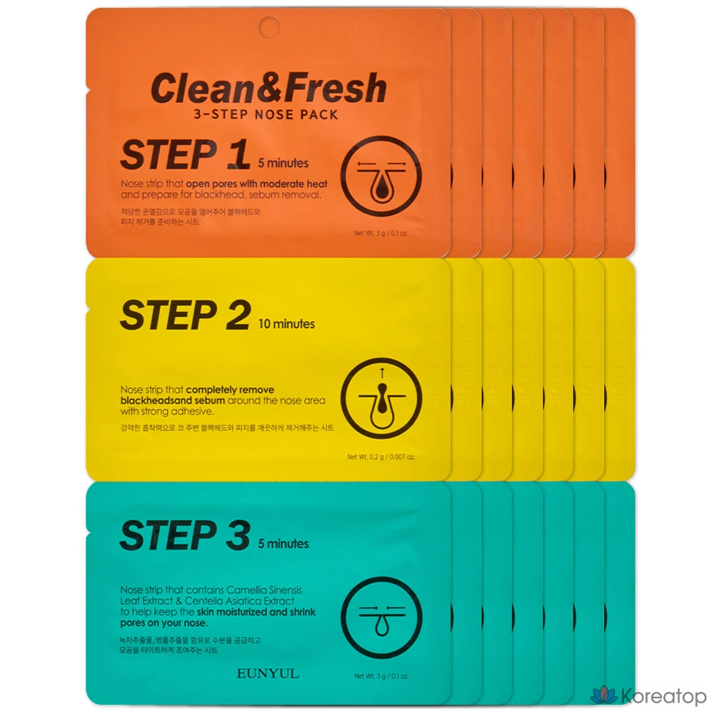 Набор для очищения и освежения носа Clean & Fresh 3-Step, 1 упаковка, 7 упаковок