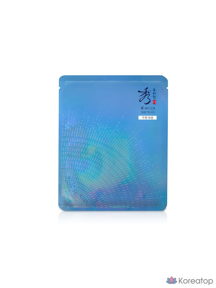 Увлажняющая маска для лица Sooryehan с водой и женьшенем, 30 мл, 1 лист, 1 штука.