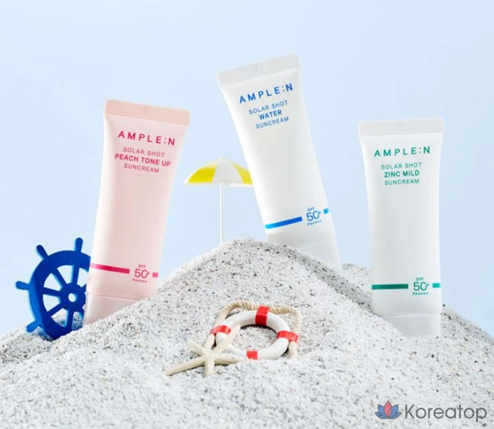 Солнцезащитный крем AMPLE:N Solar Shot Peach Tone-Up Sunscreen SPF50+ PA++++, 40 мл, 1 шт.