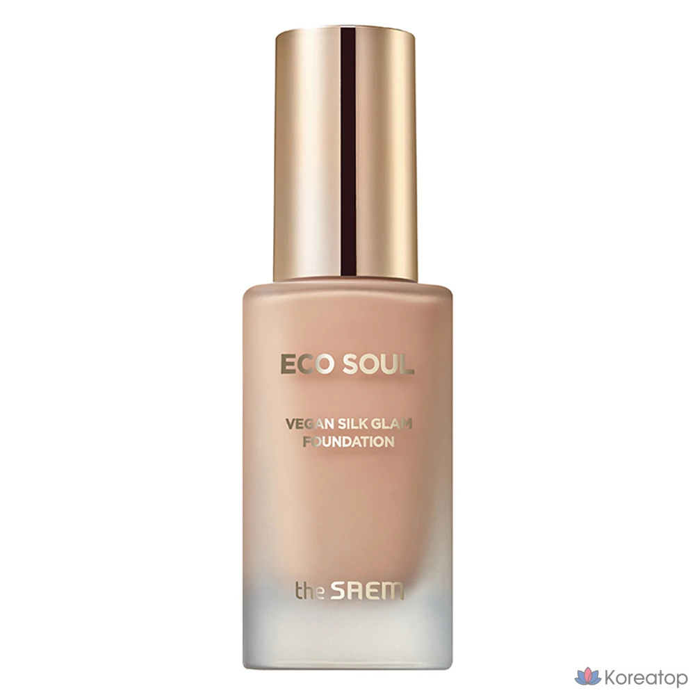 Тональный крем The Saem Eco Soul Vegan Silk Glam Foundation, 30 мл, 1 шт., оттенок 23 Natural Beige