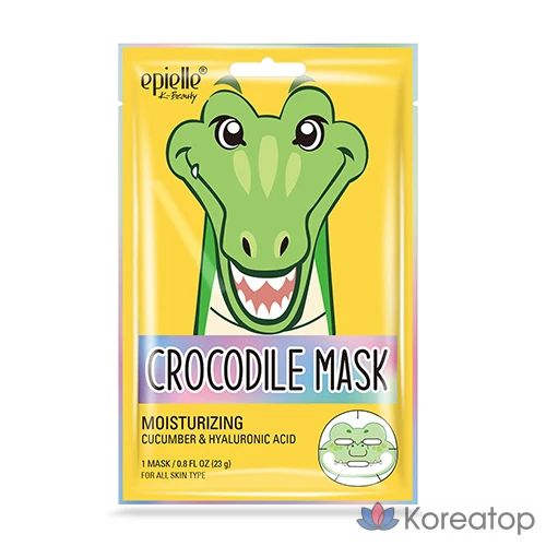 Набор масок Epielle с изображениями животных (красная панда/синяя рыба/лев/жираф/лошадь/крокодил) 1 упаковка (12 штук), фото 3