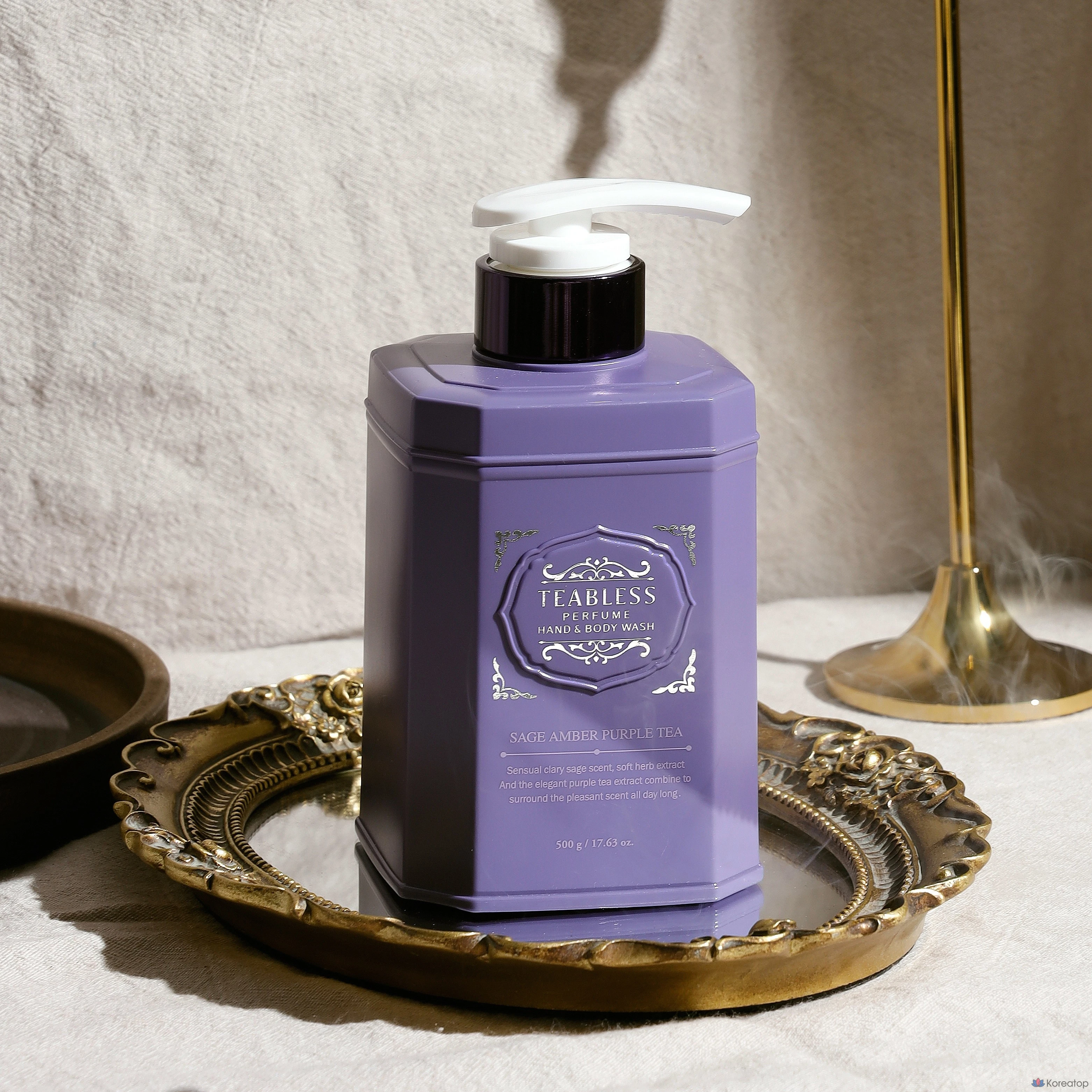 Гель для душа TEABLESS с ароматом фиолетового чая, цветочно-древесный, 500 г, 1 упаковка.