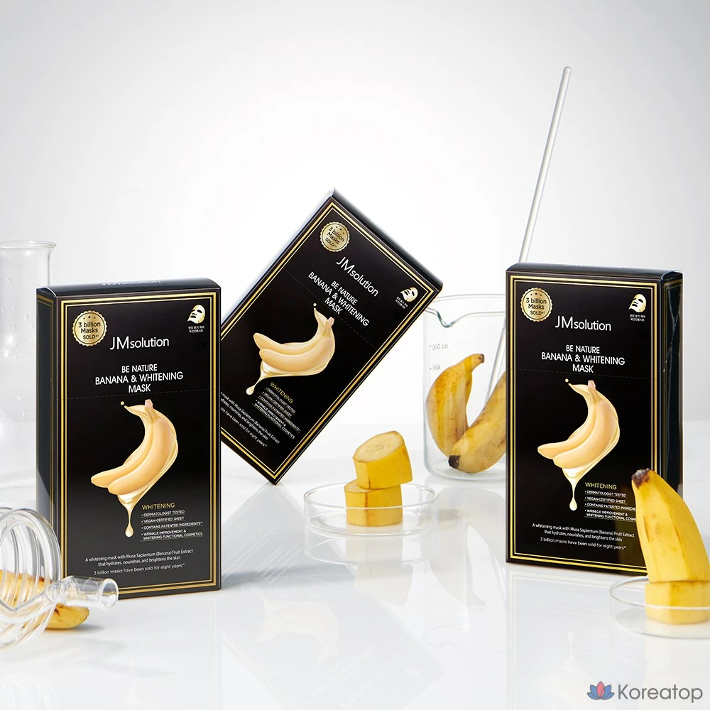 Тканевая маска для лица JM Solution Be Nature Banana & Whitening, 10 листов, 10 штук., фото 4