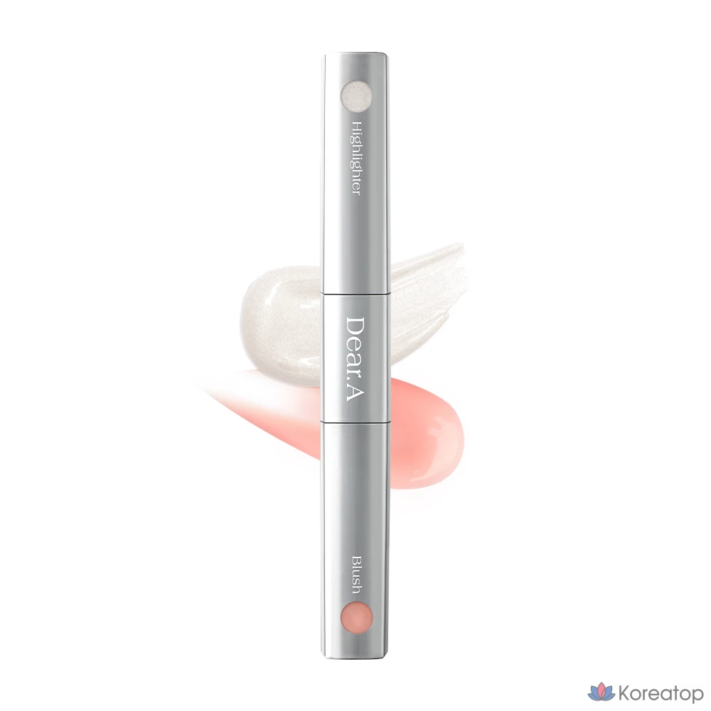 Dear.A Blush & Beam Dual Stick Highlighter, 01 Nude Rose & Pearl Glow, 1ea