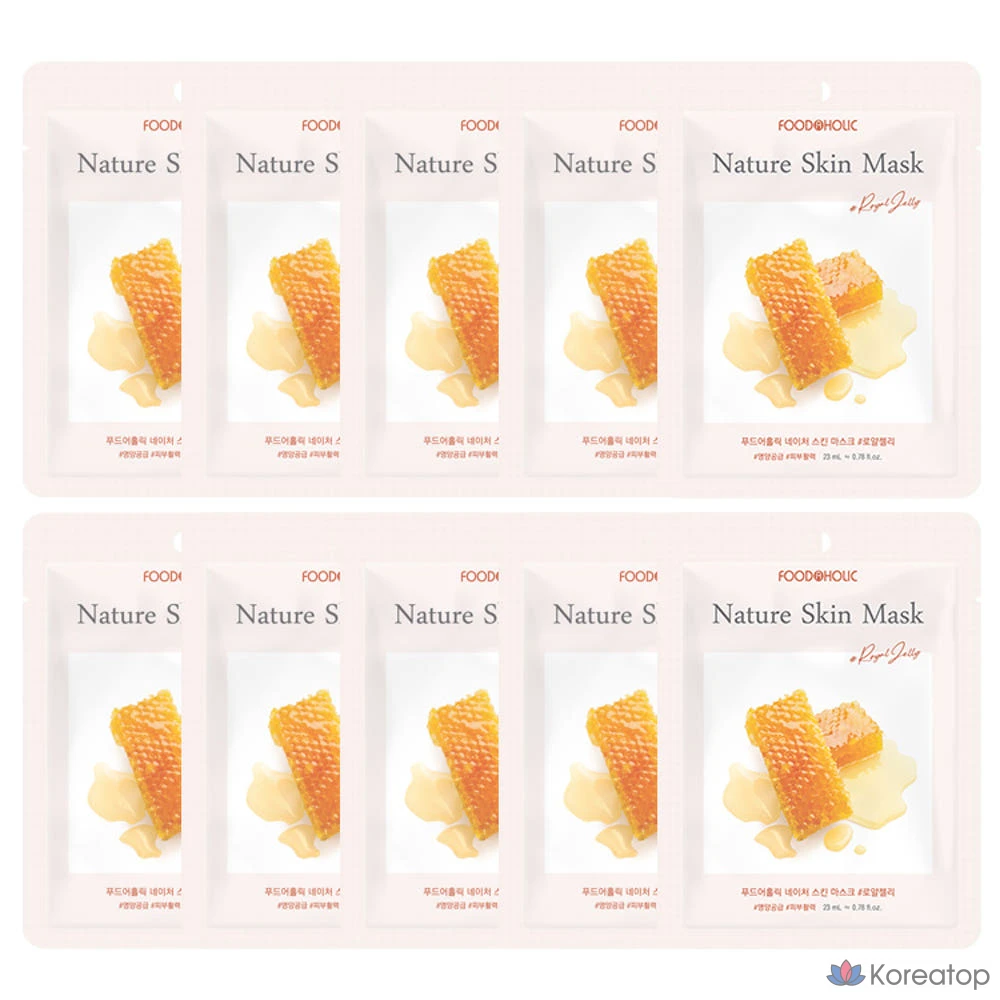 Тканевая маска для лица FoodaHolic Nature Skin Mask Pack Royal Jelly, 20 шт.