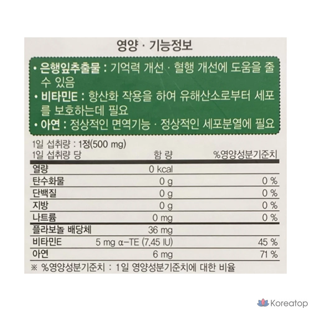 Ilyang Pharmaceutical Circle Zone Ginkgo Plus, 120 таблеток, 1 упаковка