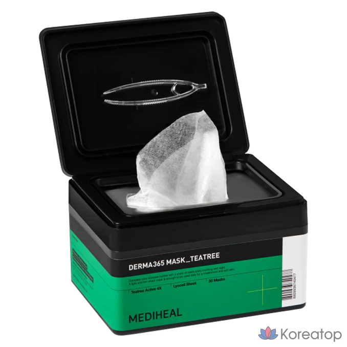 Маска для лица Mediheal Derma365 с маслом чайного дерева, 30 штук, 1 упаковка.