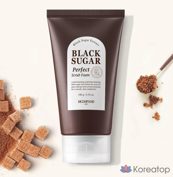Пенка для скрабирования Skinfood Black Sugar Perfect Scrub Foam, 180 г, 1 шт.