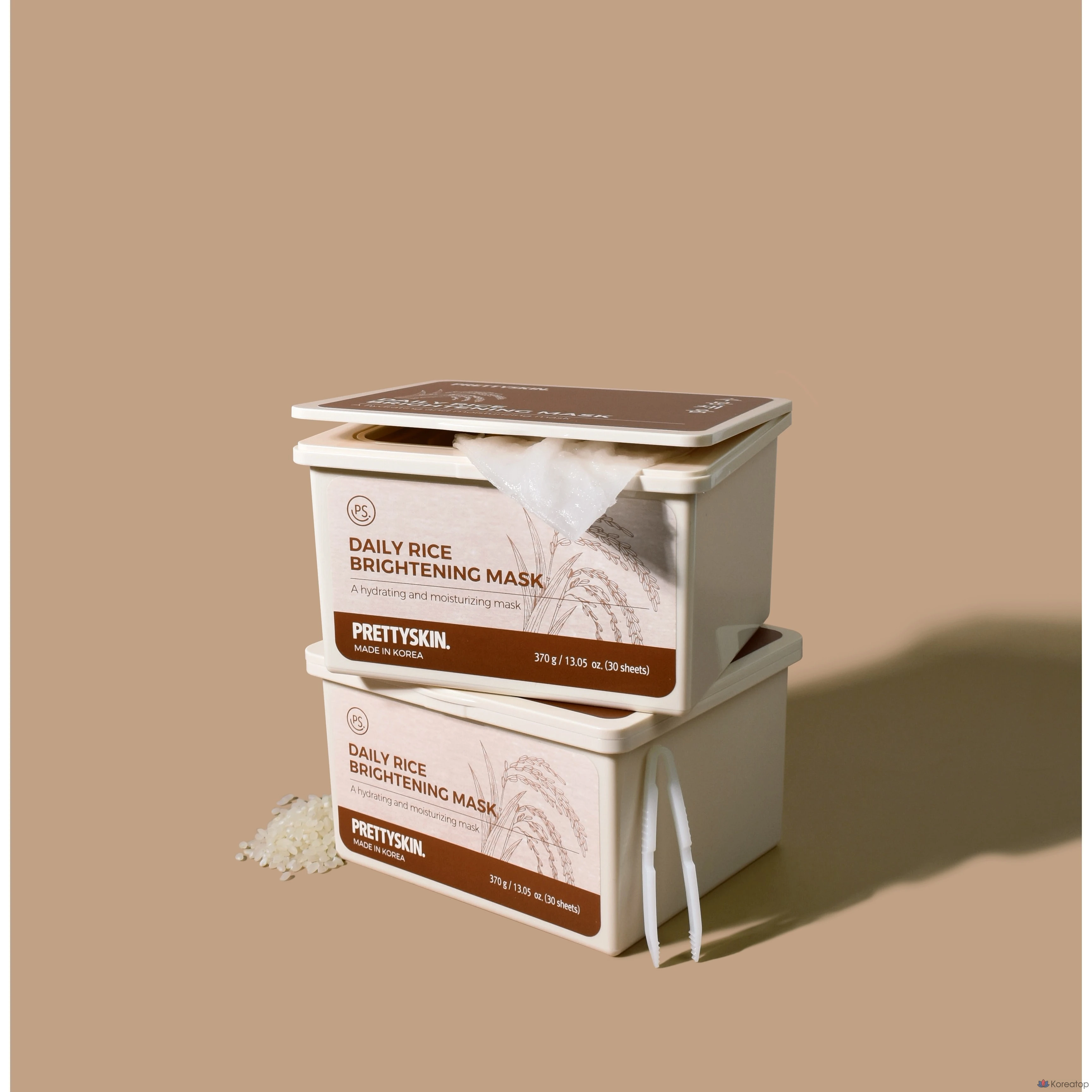 Осветляющая рисовая маска для лица PrettySkin Daily, 2 упаковки, 30 штук, фото 5