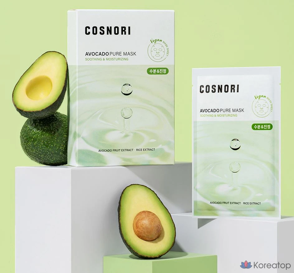 Маска для лица Cosnori Avocado Pure Mask, 24 мл, 10 шт., 1 упаковка