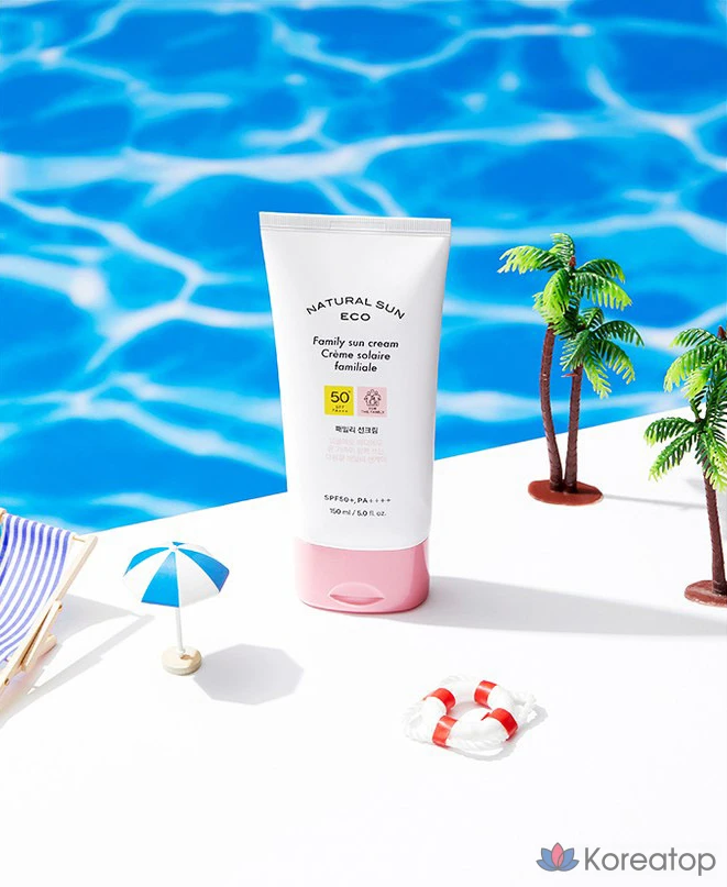 Натуральный солнцезащитный крем The Face Shop Natural Sun Eco Family SPF50+ PA+++, 150 мл, 1 шт.