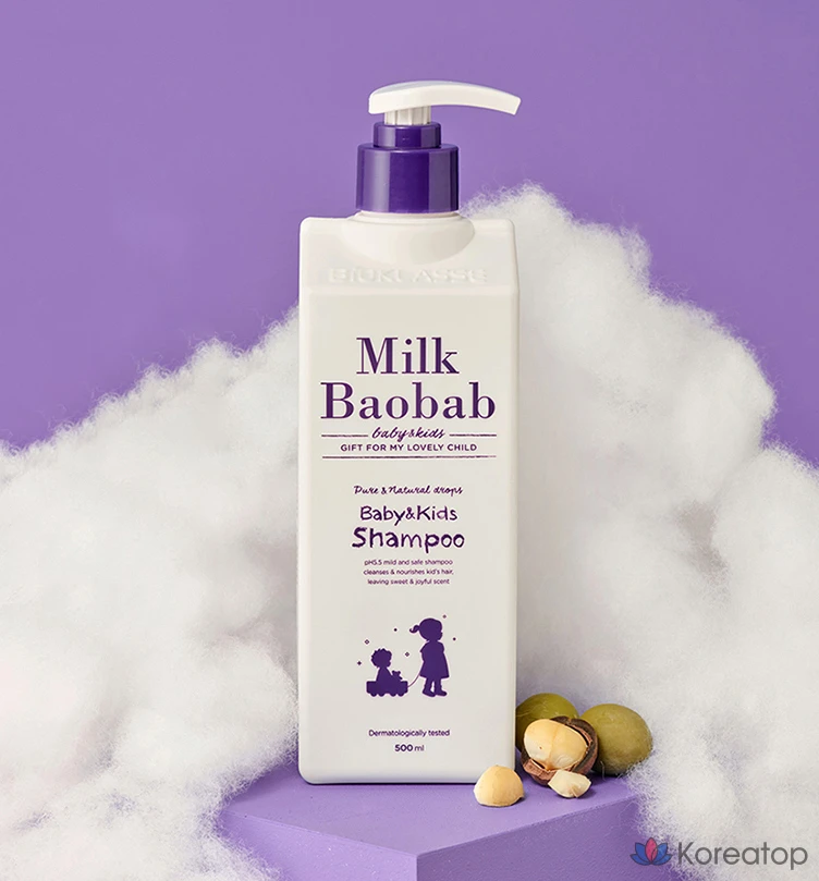 Детский шампунь и гель для мытья Milk Baobab, 500 мл, 1 комплект.