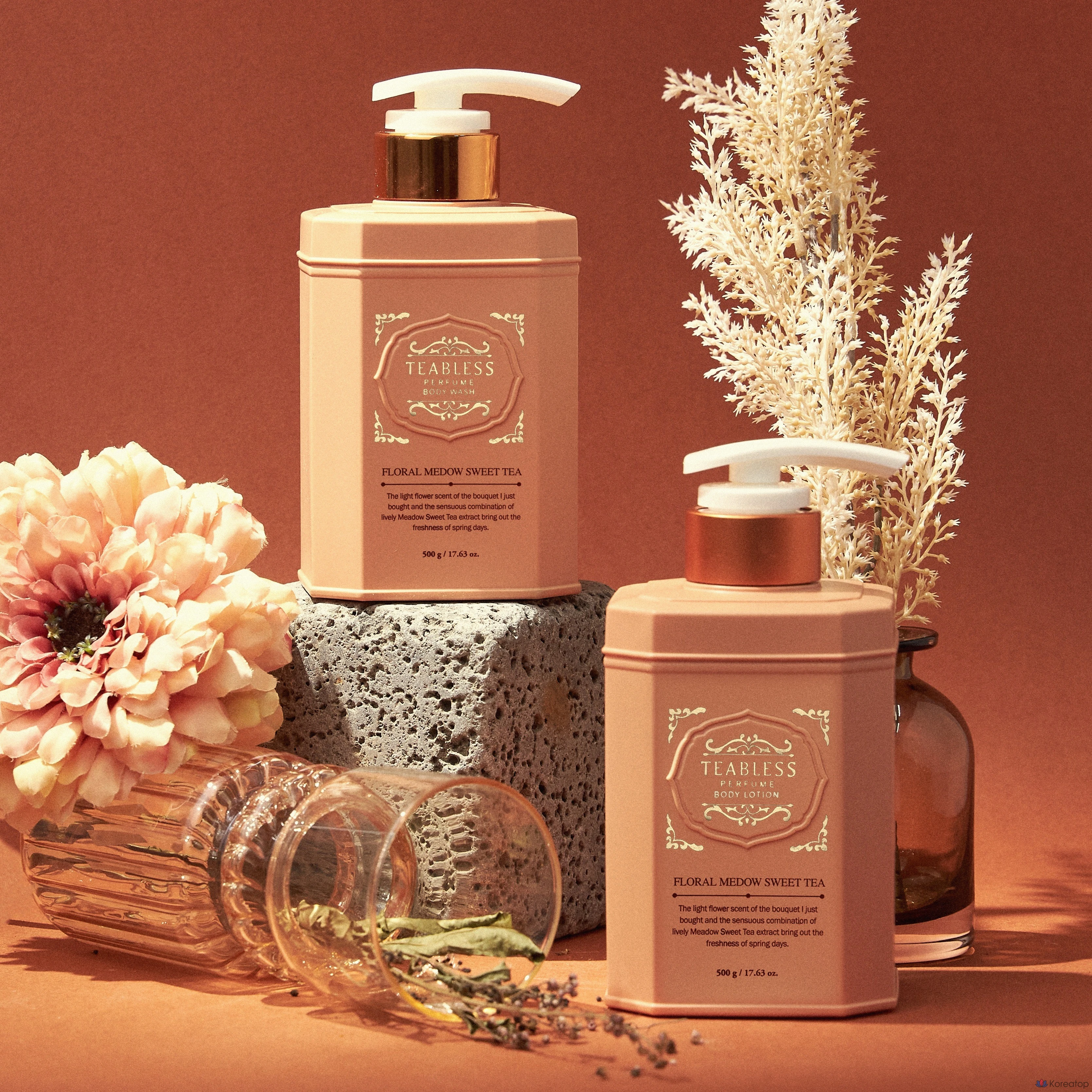 Набор TEABLESS Floral Meadow Sweet Tea: лосьон для тела, гель для душа (2 комплекта), фото 5