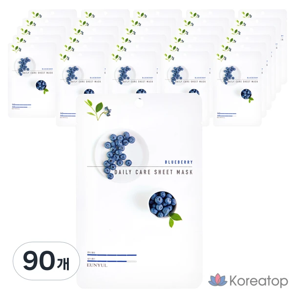 Тканевая маска для лица Eunyul Silver Blueberry Daily Care, 1 упаковка, 90 листов