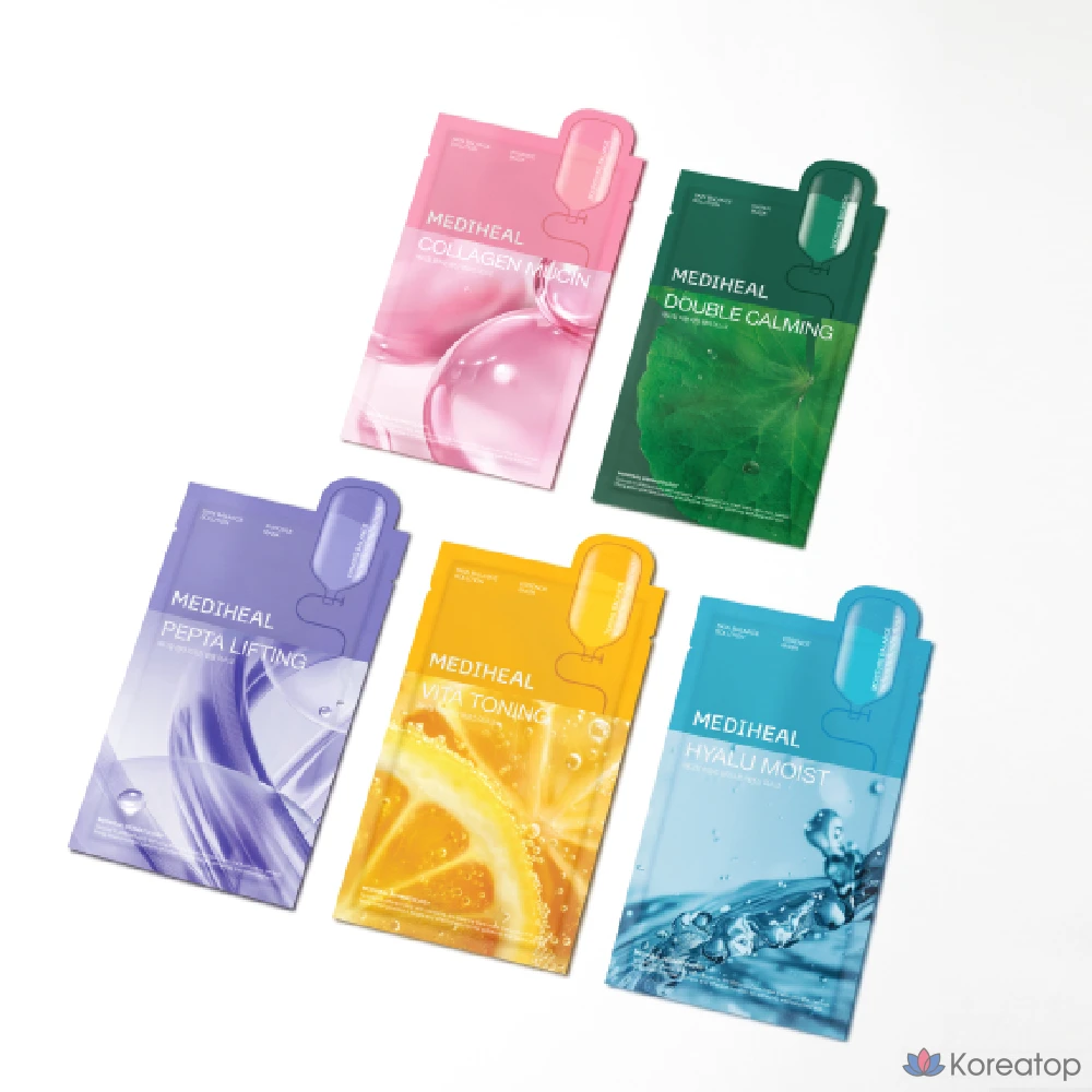 Набор масок-эссенций Mediheal Collagen Mucin Essence Mask Pack 20 мл, 1 упаковка, 75 штук., фото 5