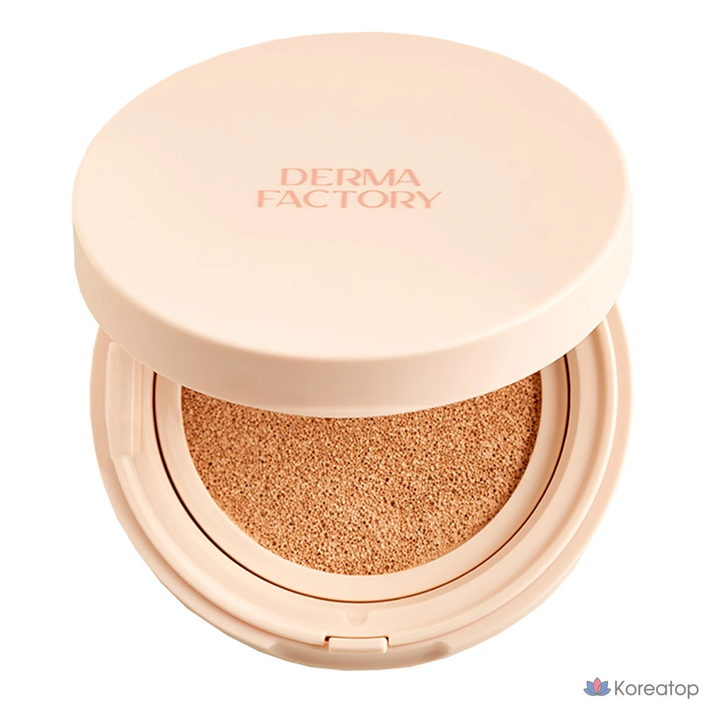 Тональный крем-кушон Derma Factory Vegan Collagen Cushion Foundation SPF50+ PA++++ 15 г, № 21, 1 шт.