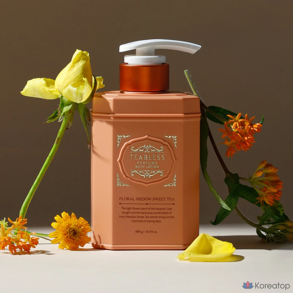 Лосьон для тела TEABLESS с ароматом сладкого чая и цветочным ароматом, 480 г, 1 упаковка.