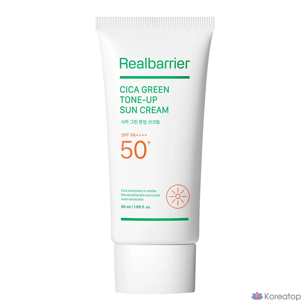 Солнцезащитный крем Real Barrier Cica Green Tone-Up SPF50+ PA++++, 50 мл, 1 шт.