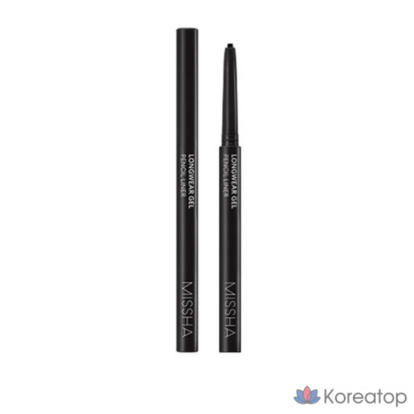 Гелевый карандаш для глаз Missha Longwear, 0,14 г, 1 шт., цвет Titan Black.