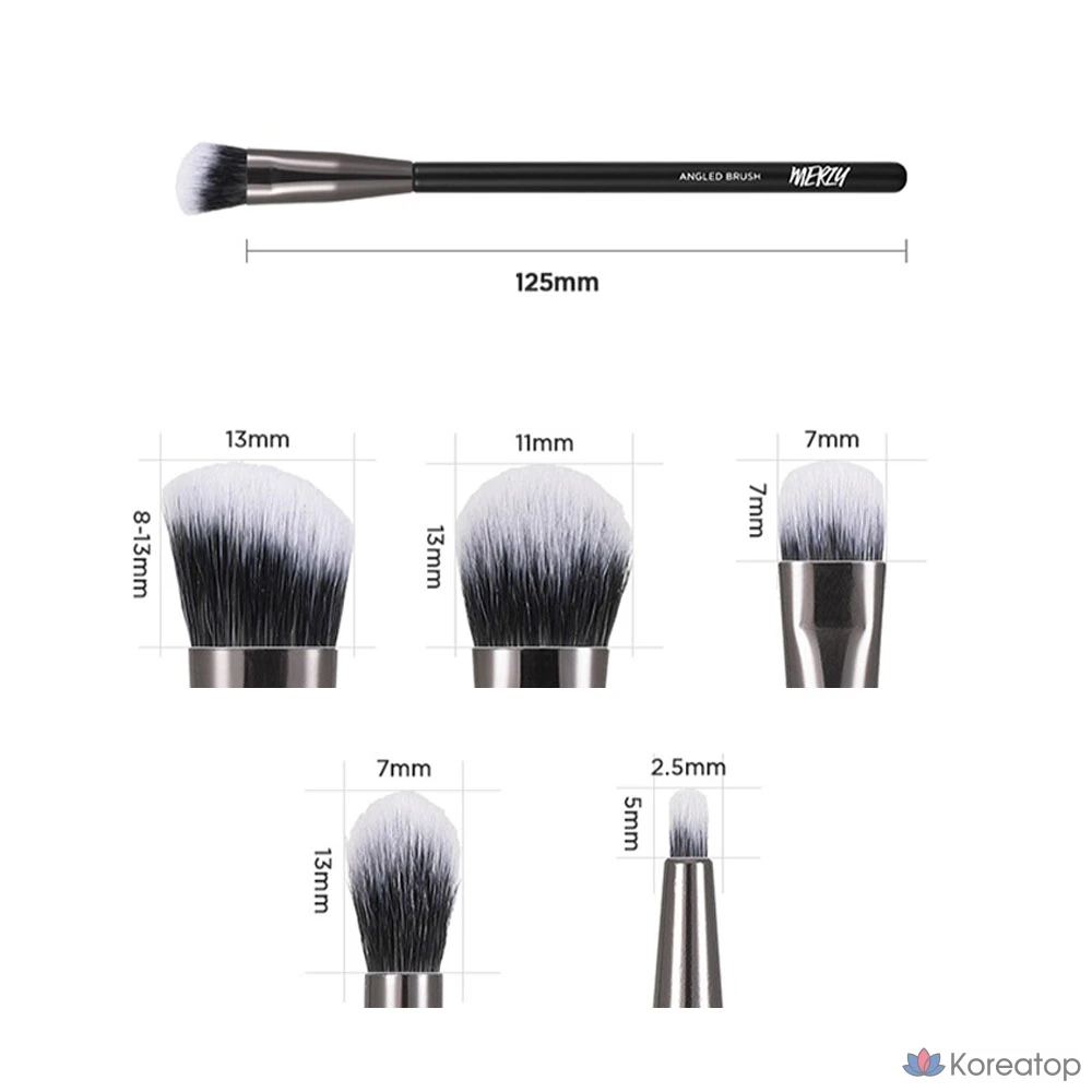 Набор из 5 кистей для макияжа глаз MERZY Eye Makeup Brush Set, черный, 1 шт.