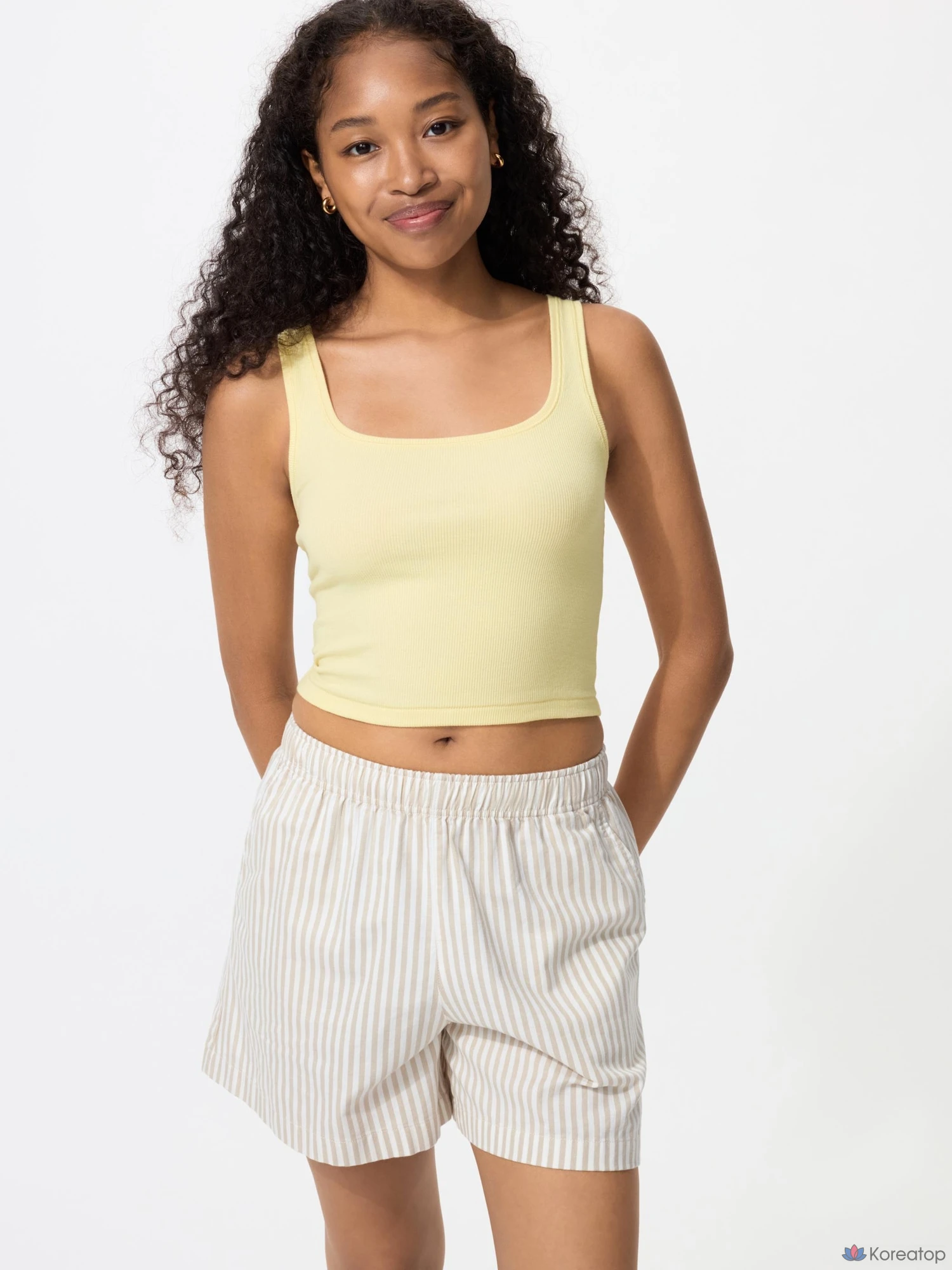 Шорты Uniqlo Cotton Easy Short Pants, в полоску