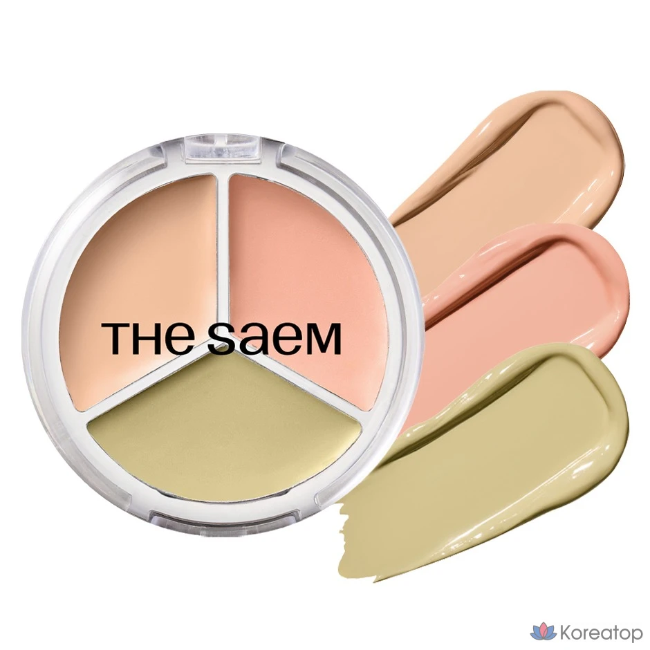 Консилер The Saem Cover Perfection Triple Pot Concealer Glow, оттенок 21N, 6 г, 1 шт.