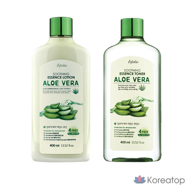 Esfolio Aloe Vera Soothing Essence Toner + Lotion, 2 комплекта, фото 4