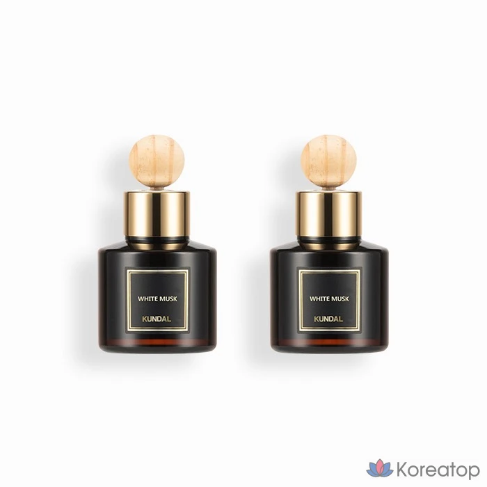 Автомобильный диффузор для духов Kundal, 75 мл, 2 шт., деревянные шарики-палочки, 2 шт., аромат белого мускуса, 3 комплекта.