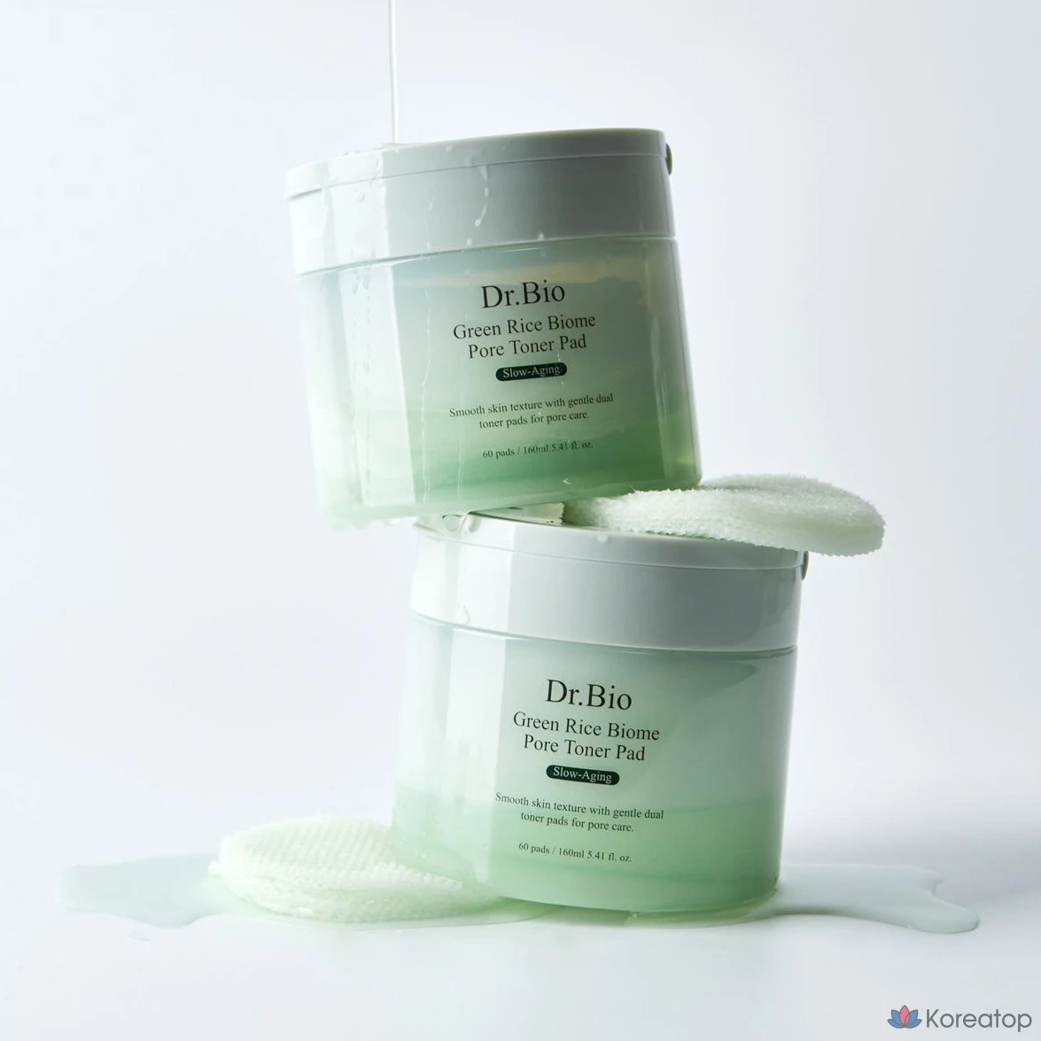 Тонизирующие подушечки Dr. Bio Green Rice Biome Whitening Toner Pads, 160 мл, 1 шт., 60 листов