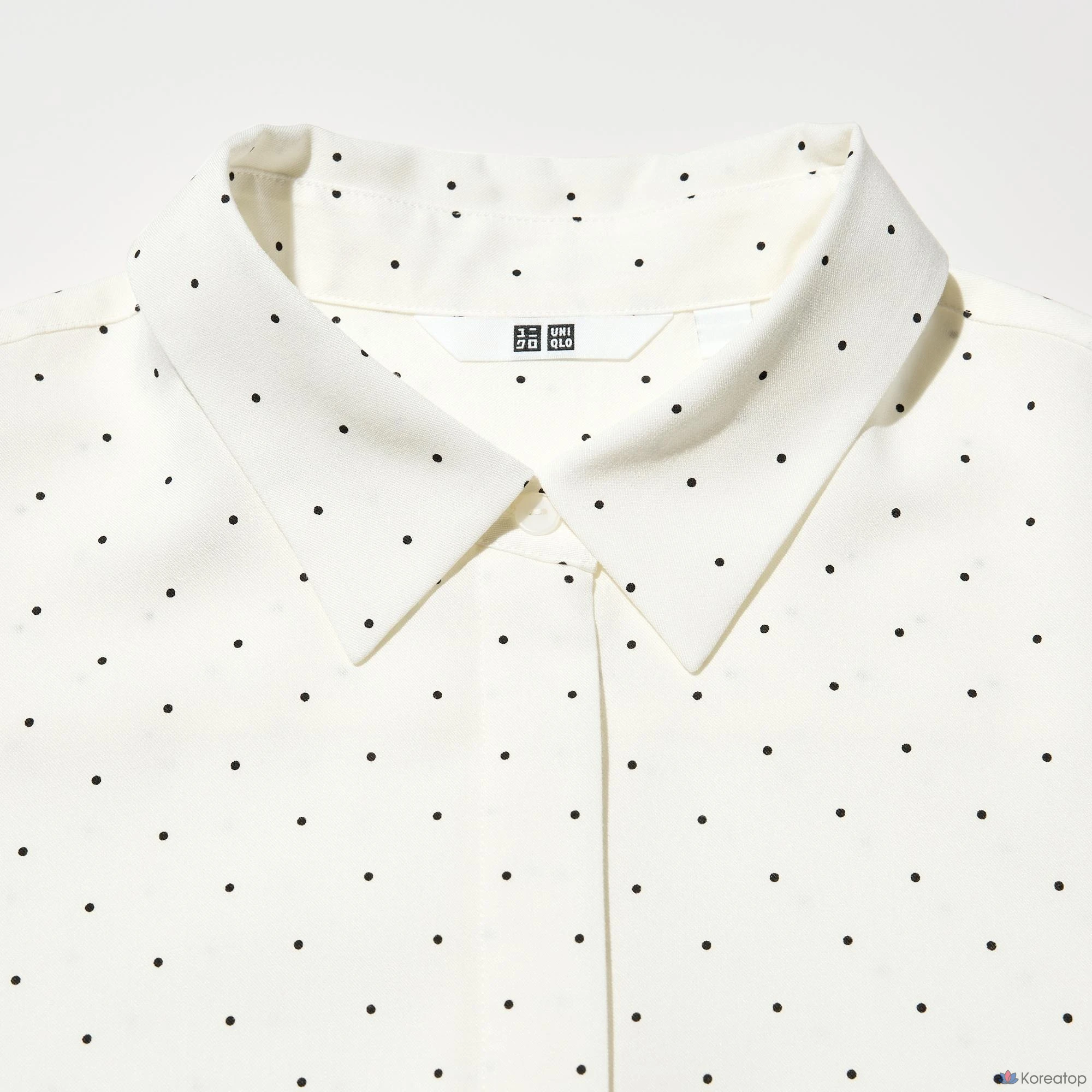 Блузка Uniqlo Rayon Blouse Short Sleeve, в горошек