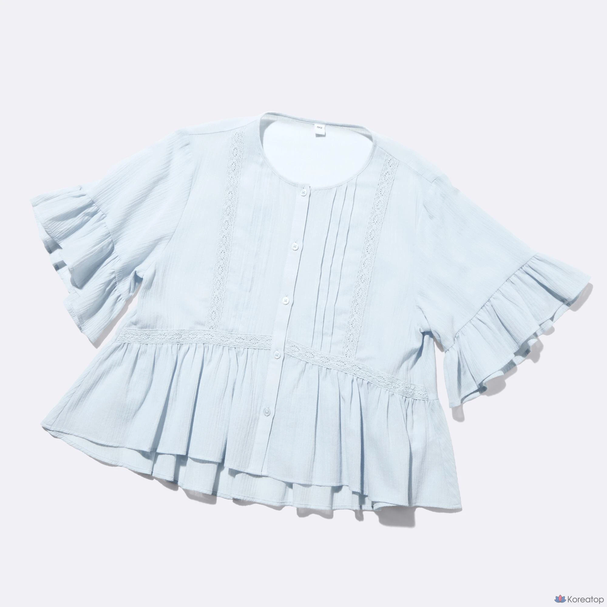Блузка Uniqlo Lace Frill Blouse Short Sleeve