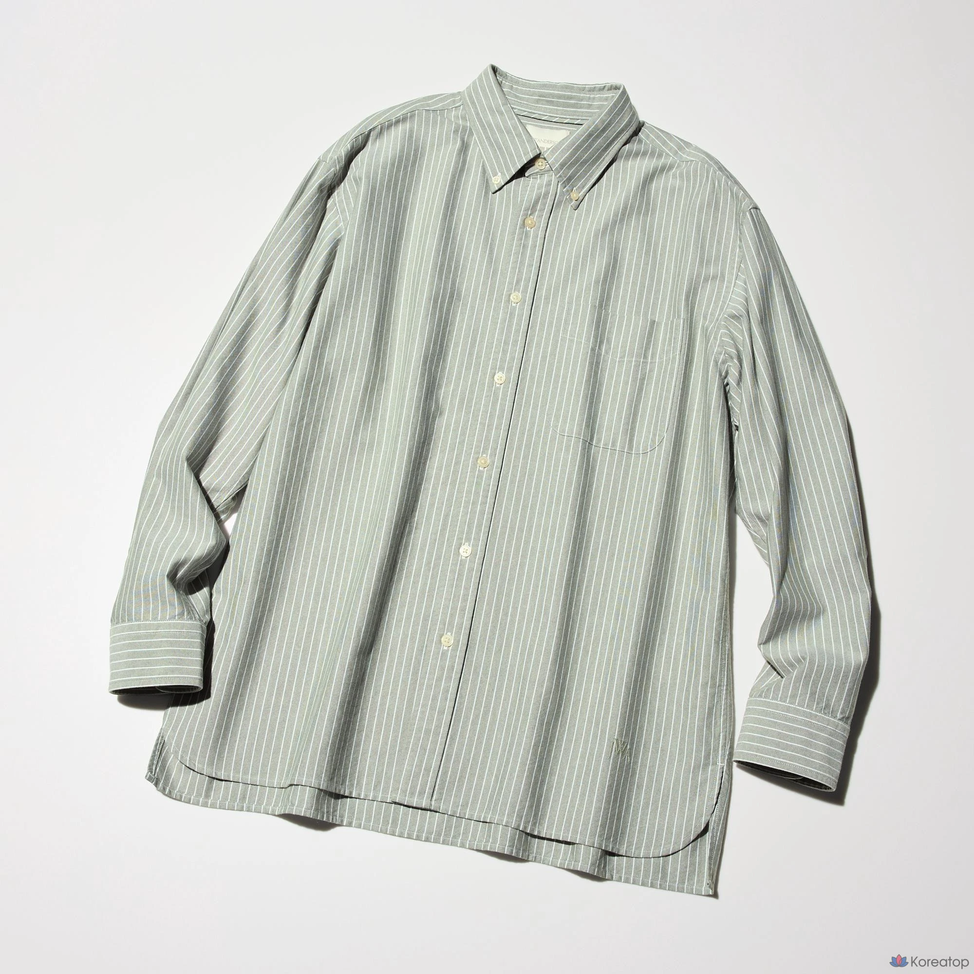 Рубашка Uniqlo Oxford Oversized Shirt A, в полоску