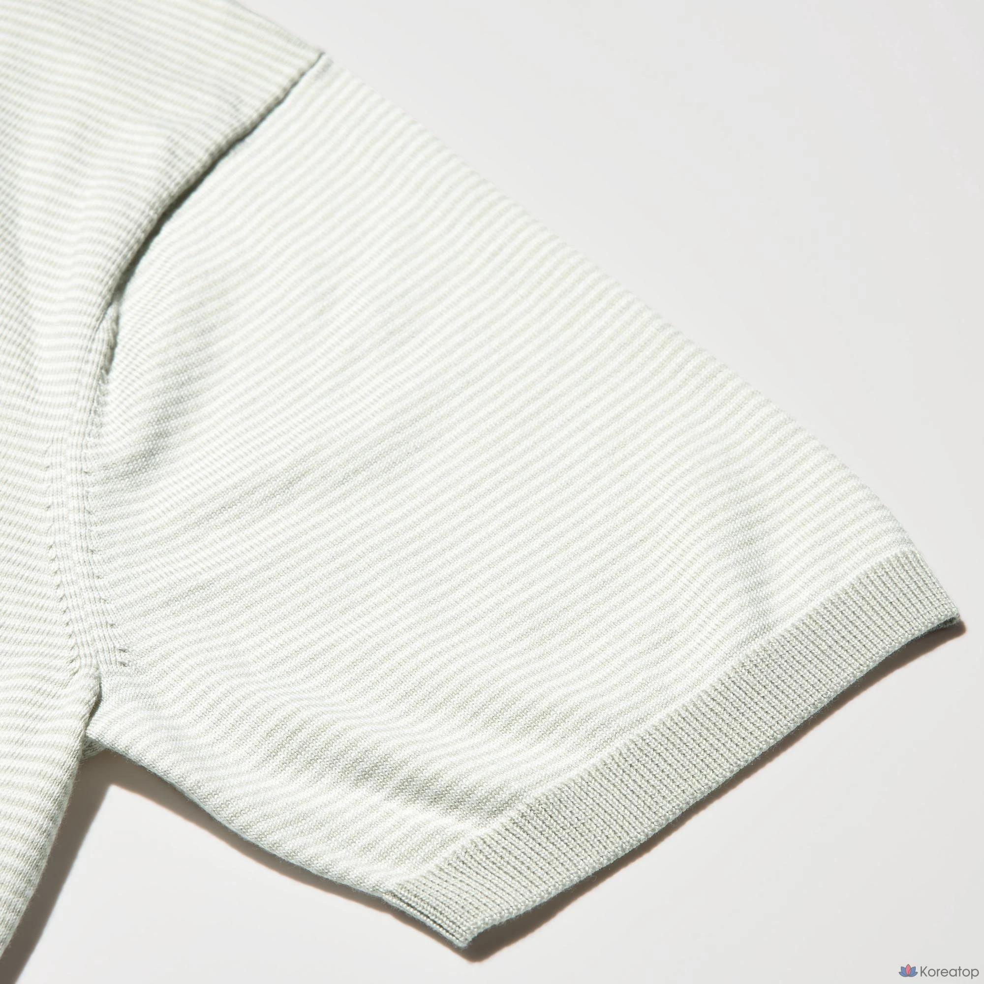 Свитер-поло Uniqlo Washable Knit Polo Sweater, короткий рукав, в полоску