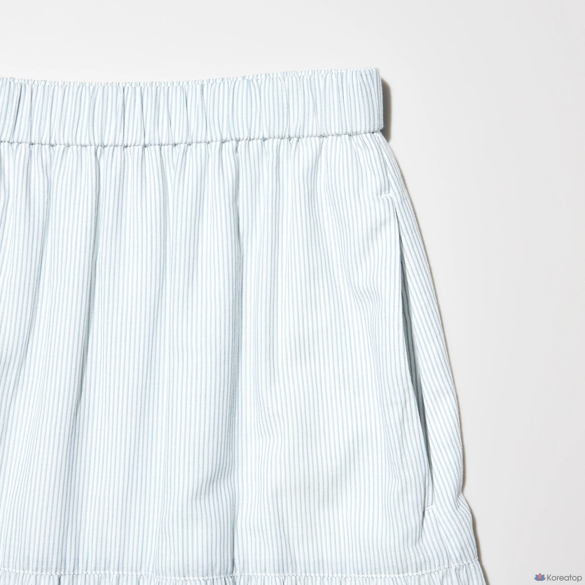 Юбка-макси Uniqlo Tiered Maxi Skirt, в полоску, длина 87-91 см