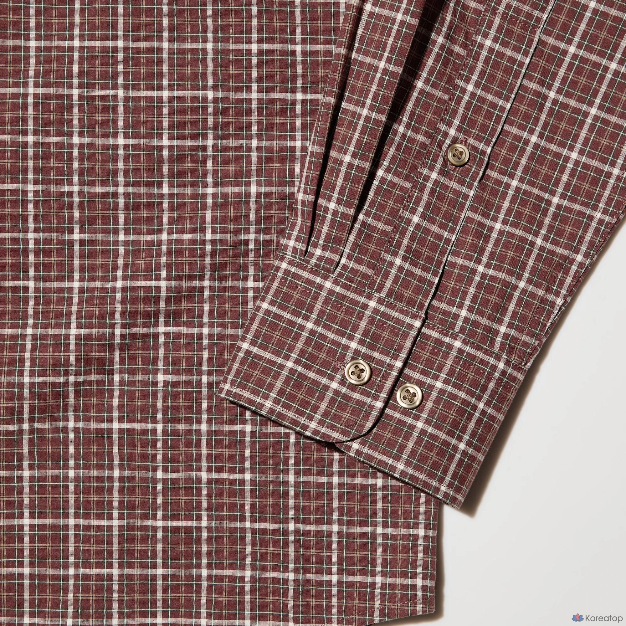 Рубашка Uniqlo Broadcloth Shirt Button-Down Collar, в клетку C