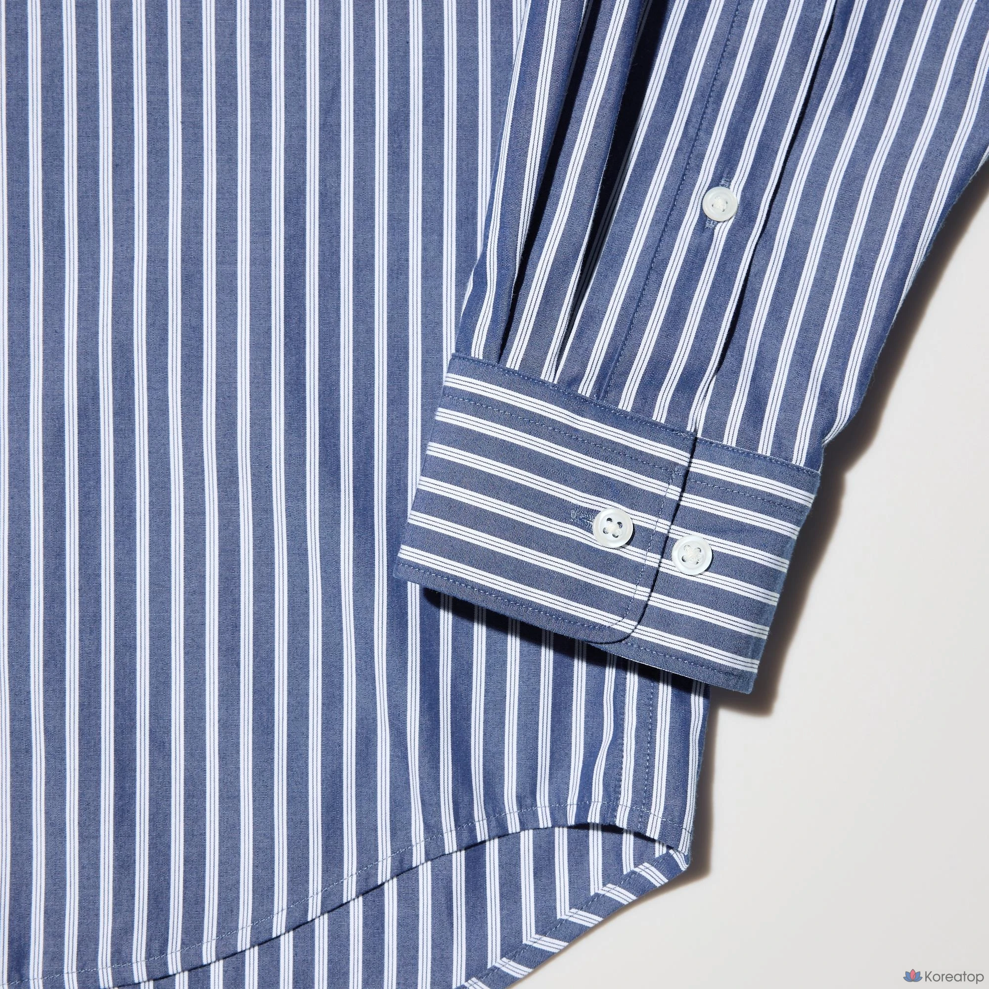 Рубашка Uniqlo Broadcloth Shirt Button-Down Collar Stripe E