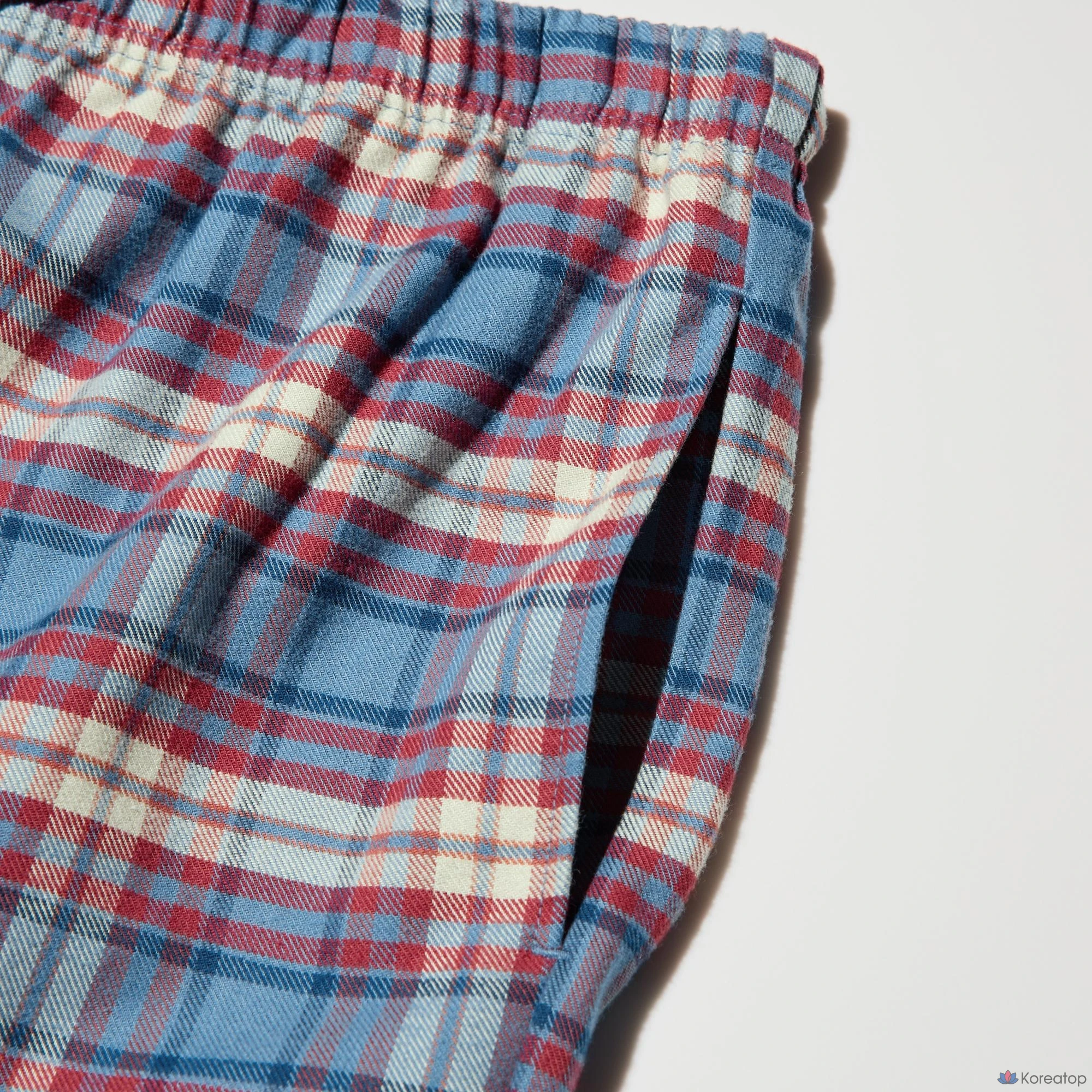 Пижама Uniqlo Flannel Pajama Long Sleeve, в клетку