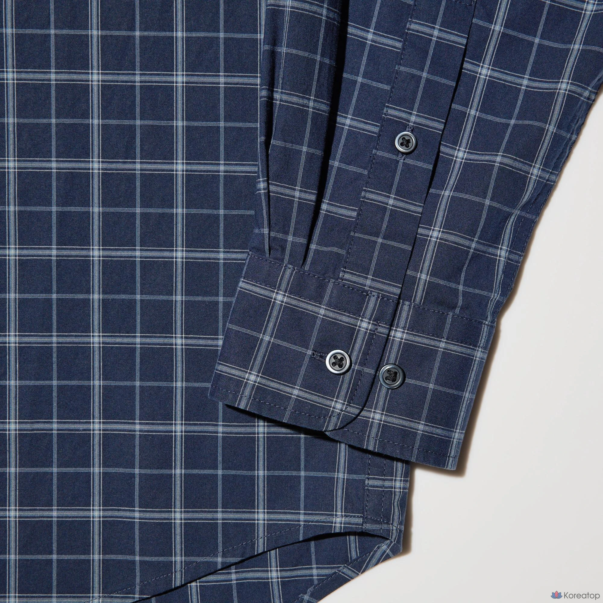 Рубашка Uniqlo Broadcloth Shirt (Button-Down Collar) Check E