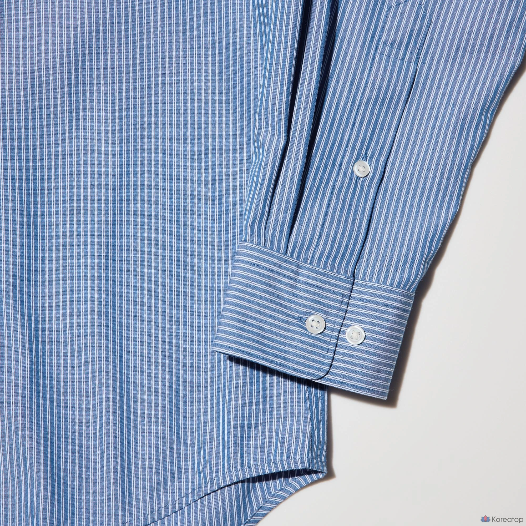 Рубашка Uniqlo Broadcloth Shirt (Button-Down Collar) Stripe D