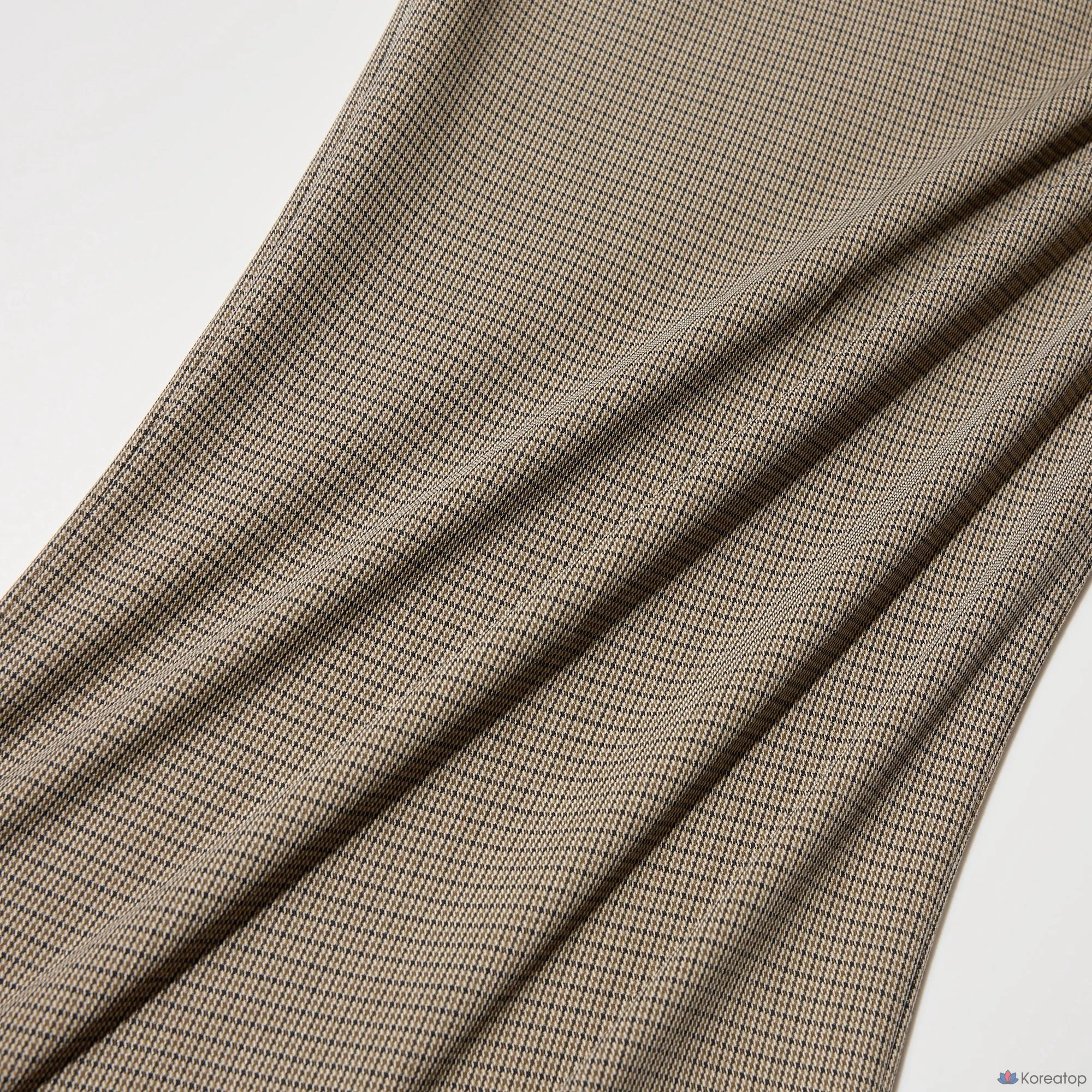 Брюки Uniqlo Smart Tuck Wide Pants, клетка