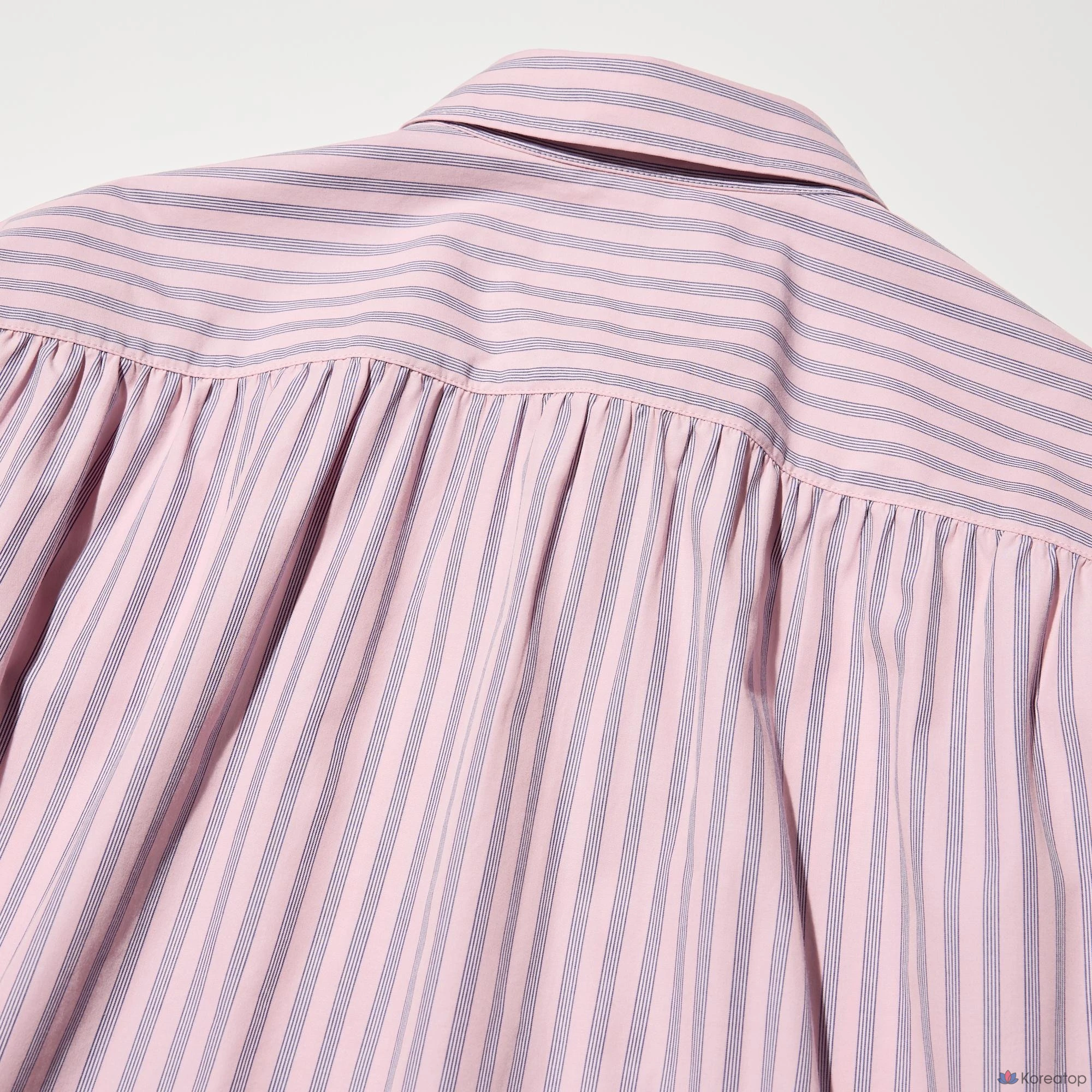 Рубашка Uniqlo Cotton Volume Sleeve Shirt, в полоску